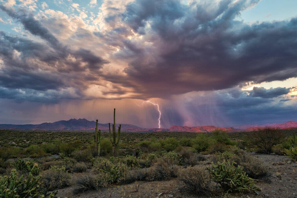 A monsoon storm building over the Arizona desert