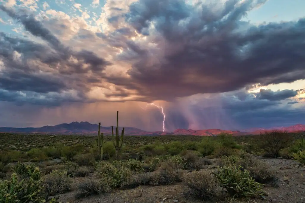 A monsoon storm building over the Arizona desert